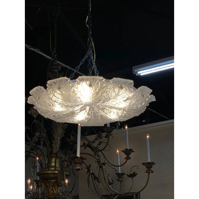 Italian Vintage Murano Glass Ceiling Mount Chandelier For Sale - Image 3 of 8