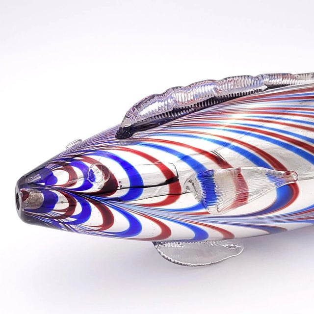 A vintage Murano large glass mirrored fish, Italy.