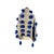 Early 21st Century Mexican Blue and Gray Wool Pompom Chamula Shawl Blanket For Sale - Image 5 of 10