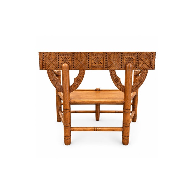 Folk Art Antique Scandinavian Hand-Carved Folk Art Bench, Circa 1900 For Sale - Image 3 of 7
