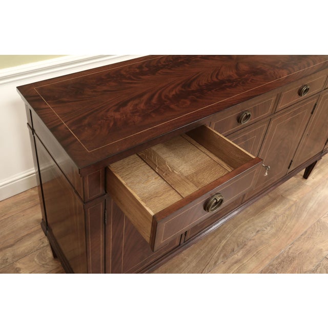 Flame Mahogany Regency Style Buffet, Federal-Style Side Cabinet With Four Doors by Jonathan Charles 494842-Mah For Sale - Image 4 of 17