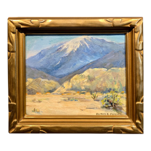 Alfred Richard Mitchell -Desert Mountain Landscape-1930s California Oil Painting
