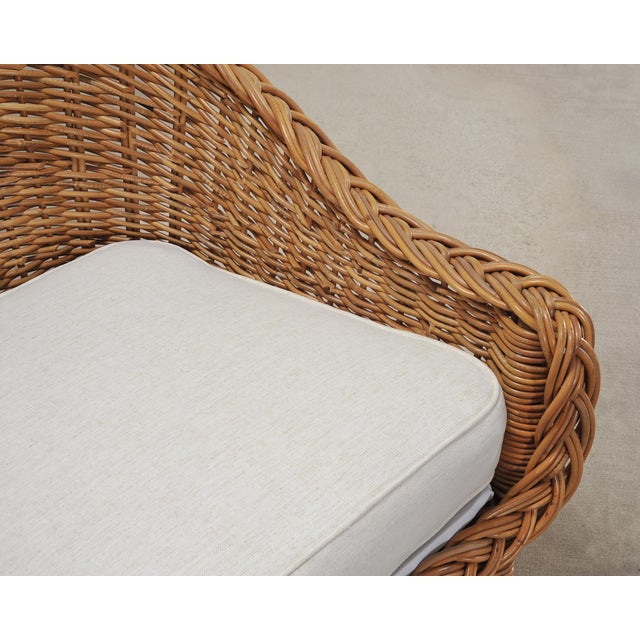 Suite of Michael Taylor Style Rattan Wicker Chairs and Sofa For Sale - Image 15 of 18