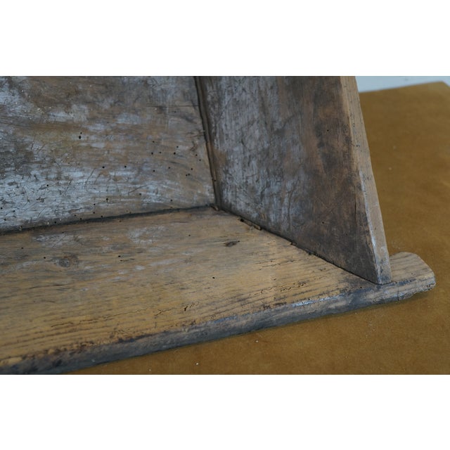Large Primitive Antique Oak Farmhouse Dough Bowl Bin Trough Trencher For Sale - Image 10 of 10