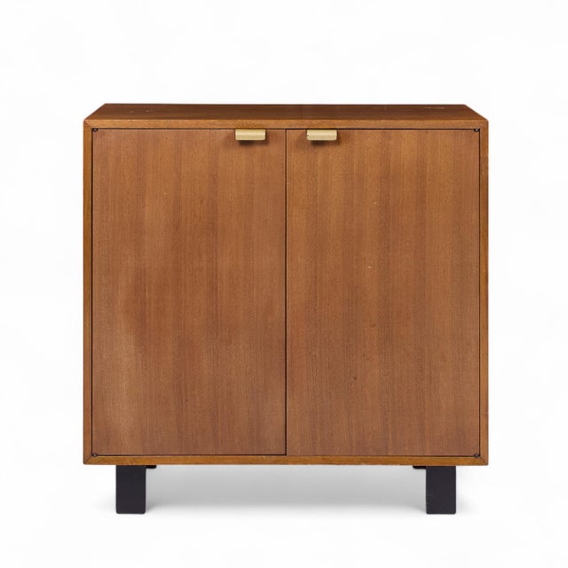 Wood George Nelson for Herman Miller Mid Century Basic Series Walnut Two Door Cabinet - Pair For Sale - Image 7 of 12
