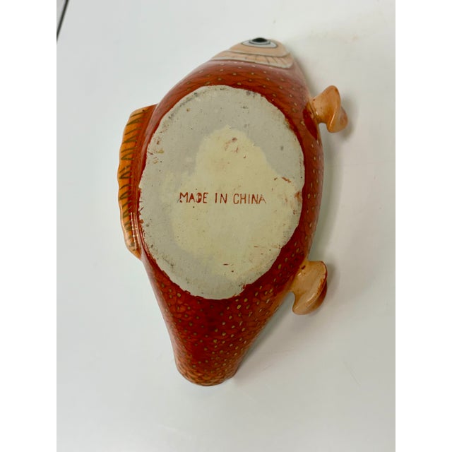 Vintage Chinese Hand Painted Carp/Koi Fish Box With Lid For Sale - Image 11 of 11