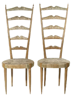 Set of High Back Side Chairs by Paolo Buffa, 1950s