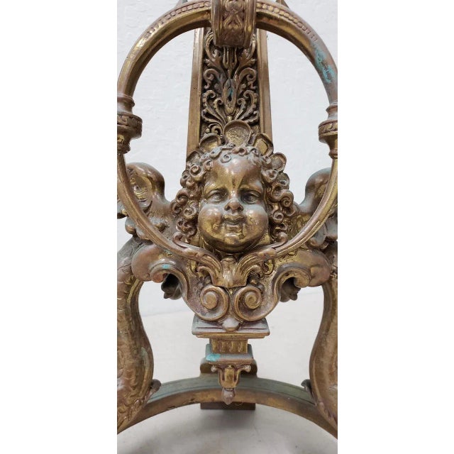 Baroque Pair of Late 19th Century French Baroque Bronze Chenets / Andirons For Sale - Image 3 of 12