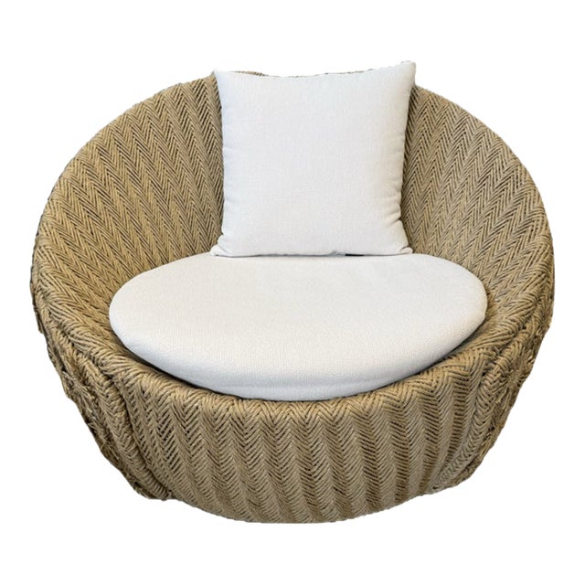 Set of Arteriors Home Florian Outdoor Swivel Lounge Chairs Retail $5200 Ea For Sale