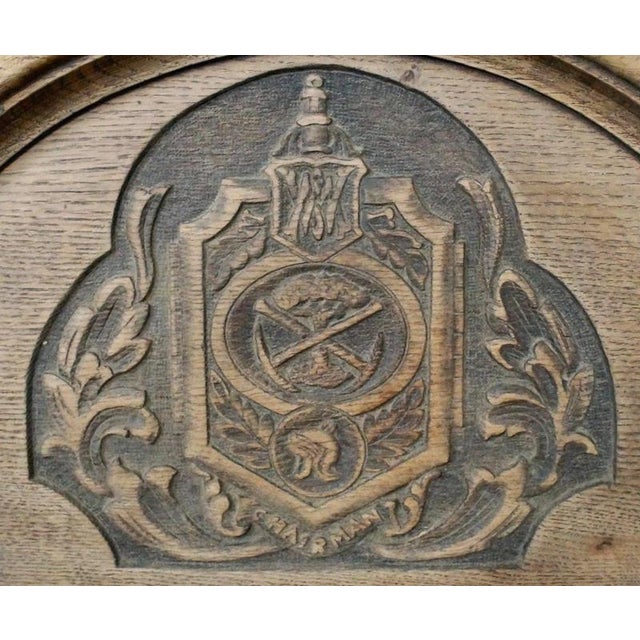 Wood Antique Victorian Carved Oak Throne Chair, 1890 For Sale - Image 7 of 9