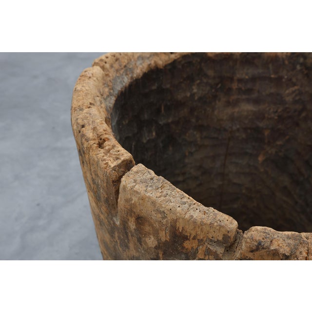 19th Century 19th Century French Primitive Hollowed Oak Tree Trunk Planter For Sale - Image 5 of 11