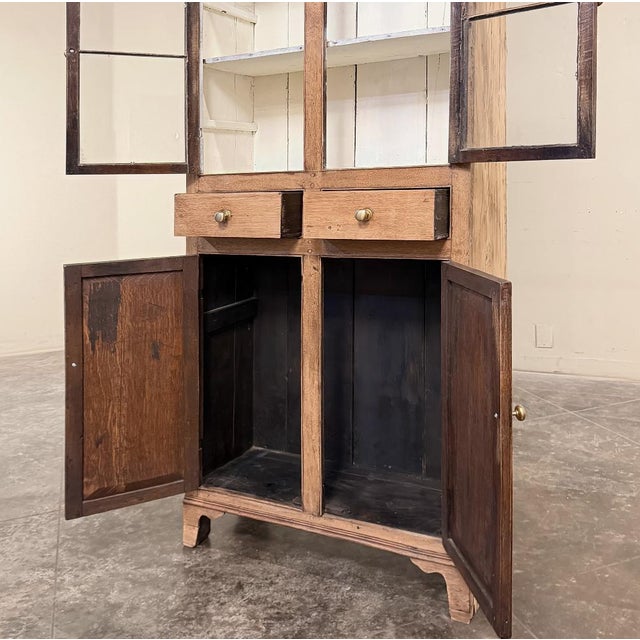 19th Century Rustic Country French Stripped Pine Vitrine For Sale - Image 12 of 18