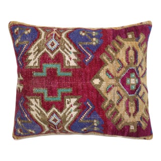 Raspberry Vintage Turkish Rug Pillow For Sale