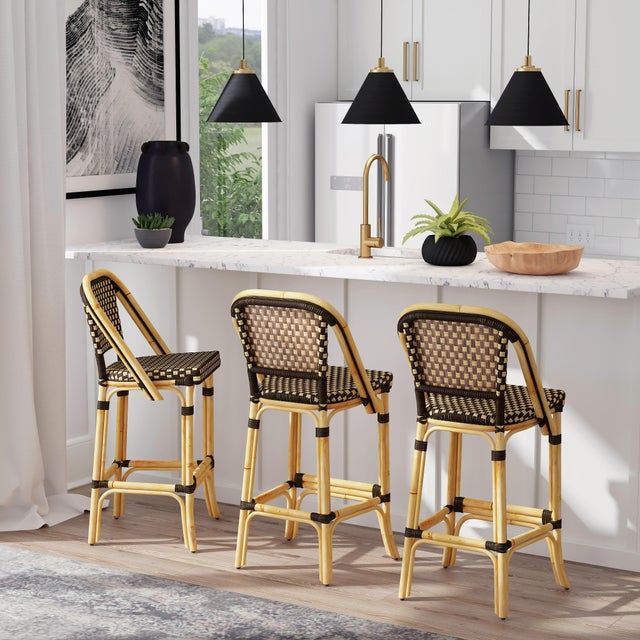 Evoking images of sidewalk tables in the Cote d' Azur; barstools like this will give your kitchen or patio the casual...