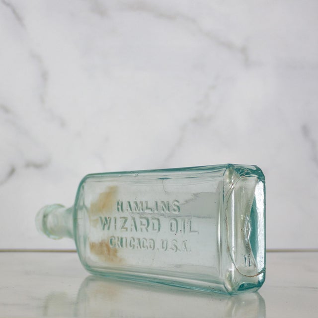 Pair of American Antique Aqua Apothecary Bottles From Chicago and Lexington For Sale - Image 12 of 18