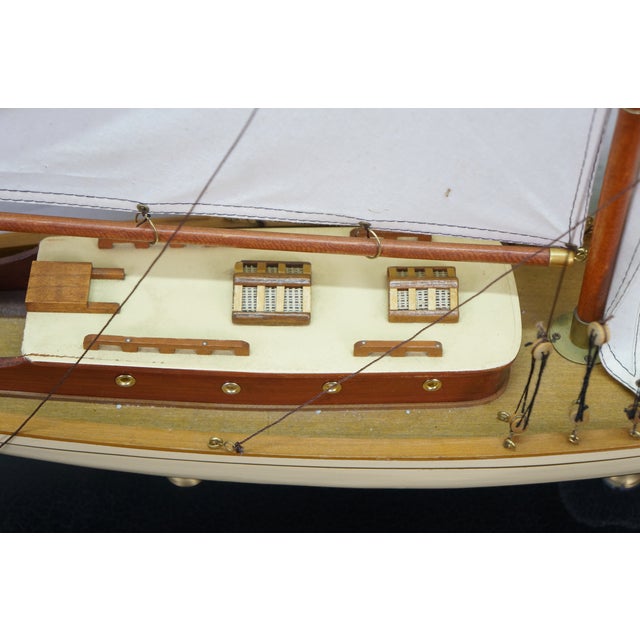 Vintage Nautical Maritime 1920s-1940s Yacht Boat Sailboat Model 36" For Sale - Image 12 of 18