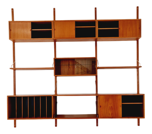 Mid-Century Modern Danish Teak Wall Unit by Poul Cadovius for Cado, 1960s