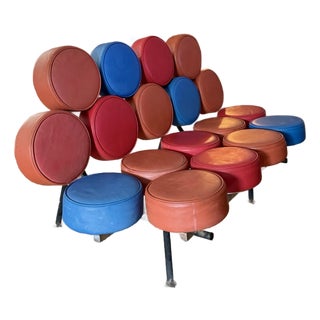 Vintage Colorful Sofa/Bench Inspired by the Iconic "Marshmallow" Sofa by George Nelson for Herman Miller For Sale