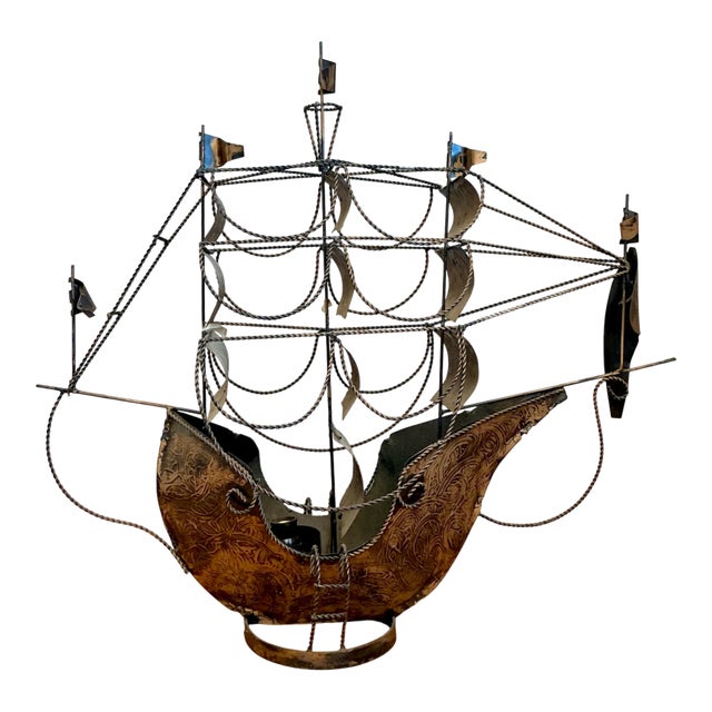 Vintage Monumental Iron Nautical Ship Lamp For Sale
