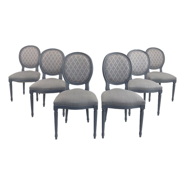 French Louis XVI Dining Chairs – Set of 6 For Sale