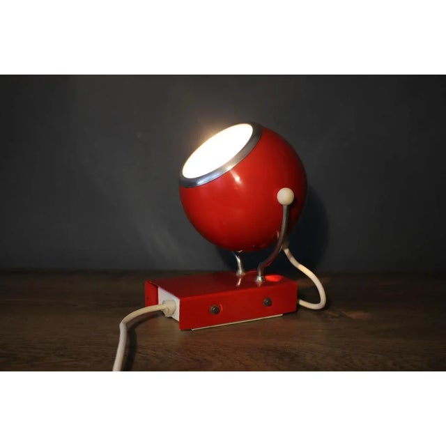 Red Space Age Table or Wall Light, 1970s For Sale - Image 8 of 10