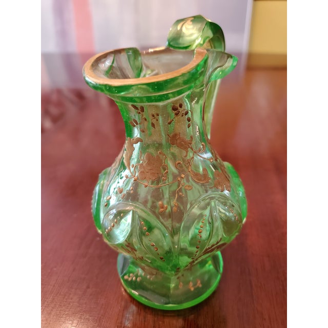 A museum piece antique original emerald green crystal moser bohemian glass . Masterfully crafted over 150 years ago in the...
