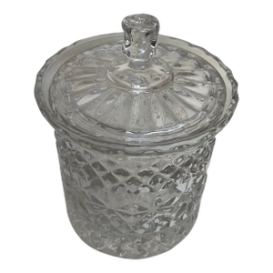 1970s Glass Detailed Jar With Matching Lid