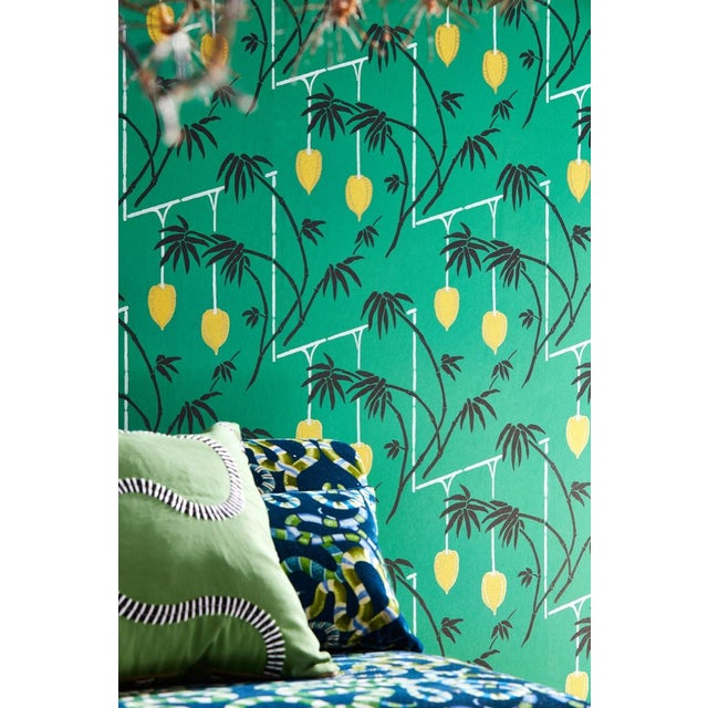 Contemporary Harlequin Kimiko Wallpaper in Majorelle/Clementine For Sale - Image 3 of 3