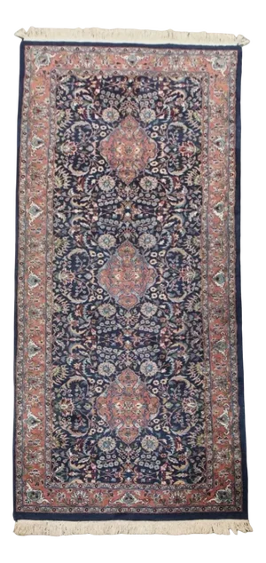 Vintage Middle Eastern Dark Blue Rug