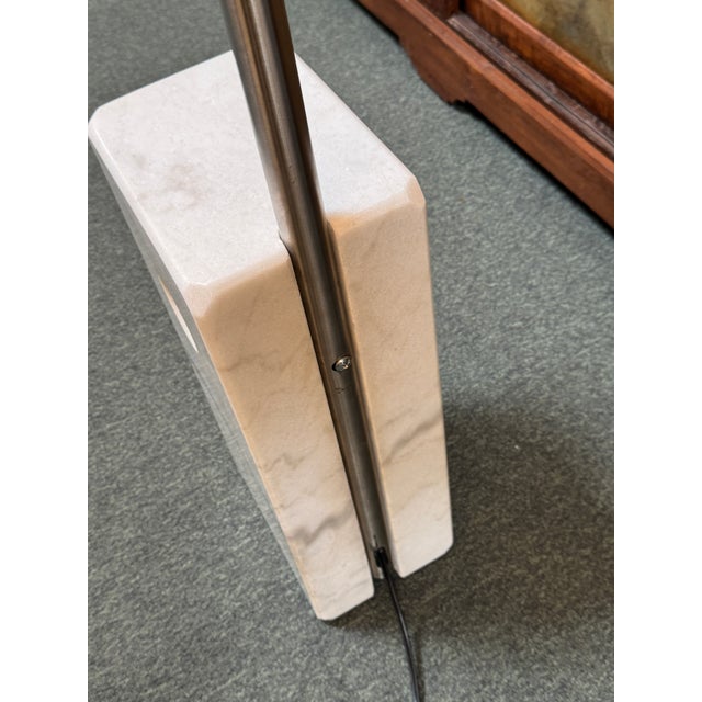 Flos Arching Chrome Floor Lamp With Marble Base For Sale - Image 4 of 12