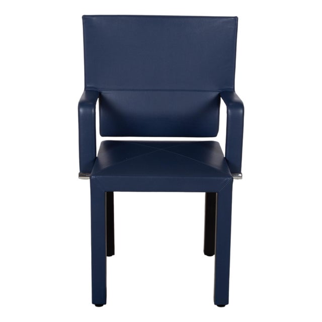 Arcadia Arcona Chairs in Blue Leather from B&B Italia / C&B Italia, Set of 8 For Sale