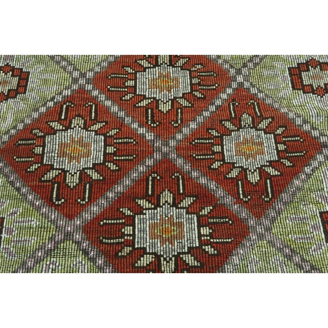 1960s Vintage Turkish Embroidered Kilim Rug - 79" X 113" For Sale - Image 5 of 12