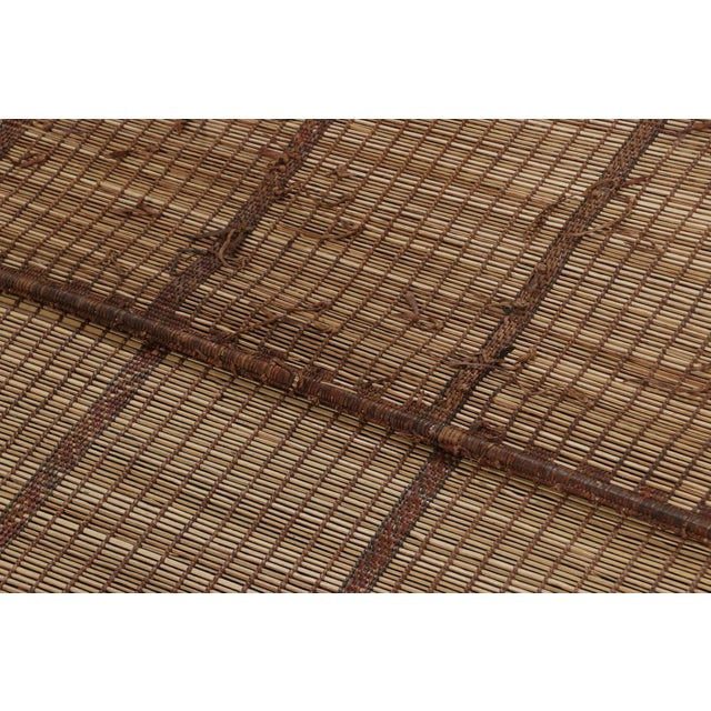 Vintage Tuareg Mat, Beige-Brown With Vertical Geometric Stripes - Rug & Kilim For Sale In New York - Image 6 of 6