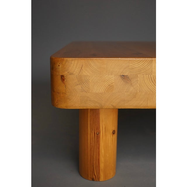 Brutalist Large Vintage Brutalist Pine Coffee Table, 1960s For Sale - Image 3 of 10