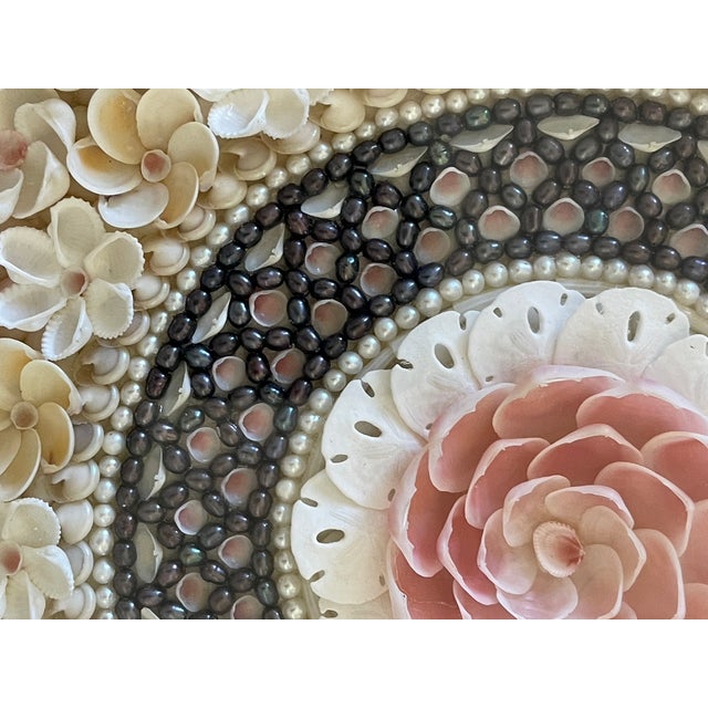 16” Superb Sailors Valentines Sea Shell Octagonal For Sale - Image 4 of 5