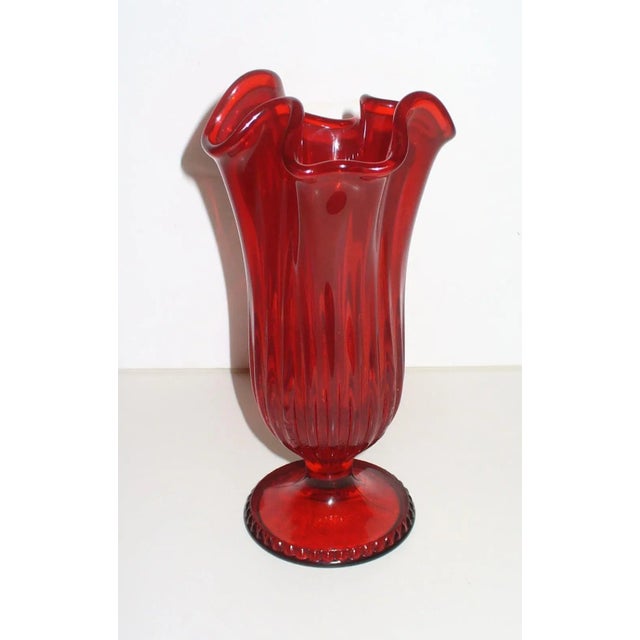 Mid 20th Century Mid 20th Century Red Art Glass Deco Vase For Sale - Image 5 of 9