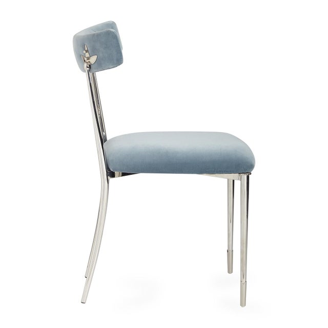 Modern Jonathan Adler Rider Dining Chair, Rialto Sky For Sale - Image 3 of 12