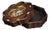 Vintage Rosewood Octagonal Box With Mother-of-Pearl Bird & Floral Inlay For Sale