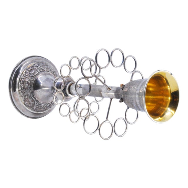 Silver Toothpick Holder with Round Base For Sale