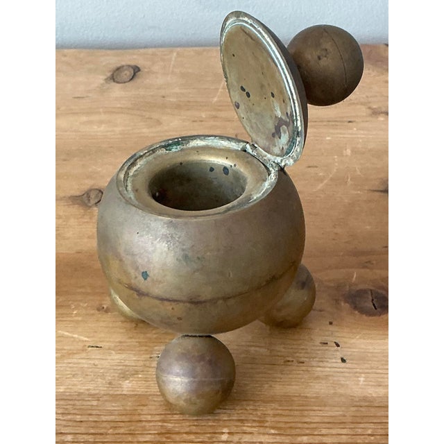 Mid 20th Century Vintage Gusums Brass Inkwell For Sale - Image 5 of 12