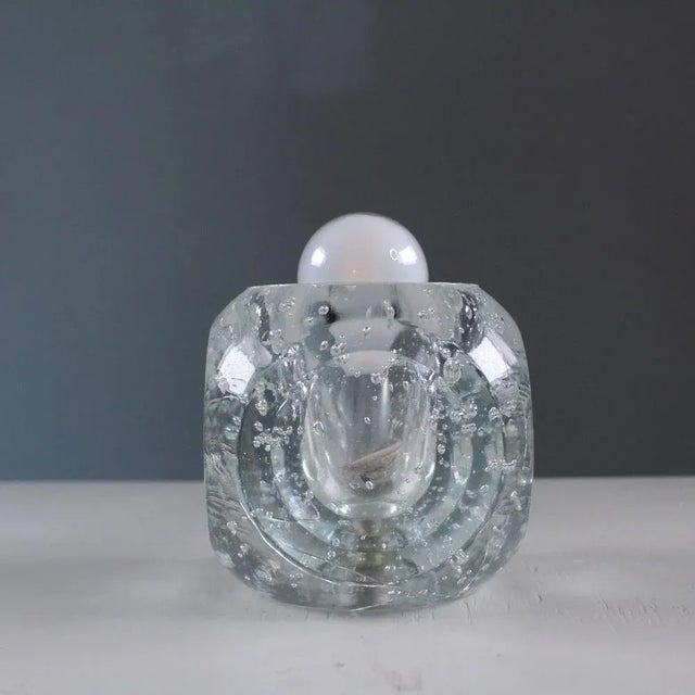 Vintage Glass Cube Table Lamp For Sale - Image 12 of 12
