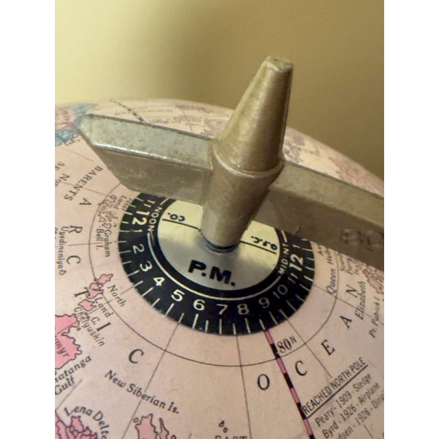 Metal Vintage 12-Inch Cram Imperial World Globe by the George F. Cram Co. For Sale - Image 7 of 10