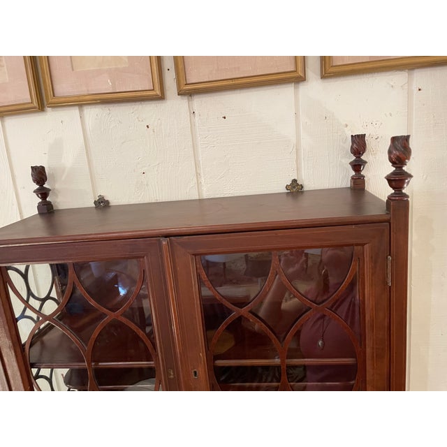 Antique Mahogany & Glass Regency Wall Cabinet For Sale - Image 11 of 16