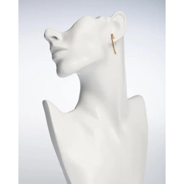 Contemporary Mid 20th Century Pair of 18 Karat Gold Textured Hoops For Sale - Image 3 of 7