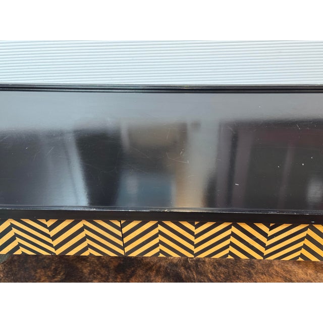 J C Modern Alexander Julian Collection Herringbone Console Table For Sale In San Francisco - Image 6 of 12