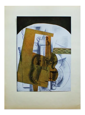 1940s After Georges Braque "La Guitare" First Edition Period Swiss Offset Lithograph