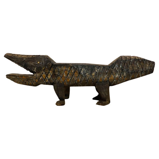 Decorative crocodile-shaped bench Mexico, ca. 1960 For Sale - Image 14 of 18