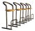 Set of Five 1980s Amisco Postmodern Tubular Steel and Yellow Leather Barstools For Sale