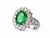 Mid 20th Century 18k White Gold Solitaire Emerald Diamond Engagement Ring Estate, Size 7 For Sale - Image 4 of 4