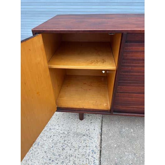 Jens Risom Tambour Door Cabinet, Walnut & Brass, Mid-Century, 1965 For Sale - Image 11 of 14